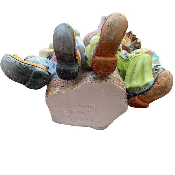 Handmade Circus Clown Kids Ceramic Sculpture Figure Made in Colombia by Guzman - Picture 8 of 9